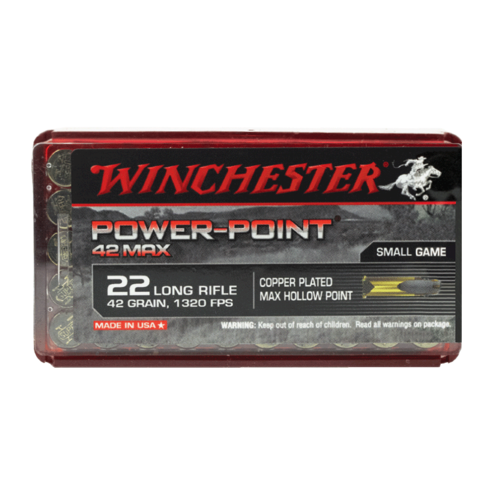 Winchester Winchester Power Point Max 22LR 42gr HP copper plated