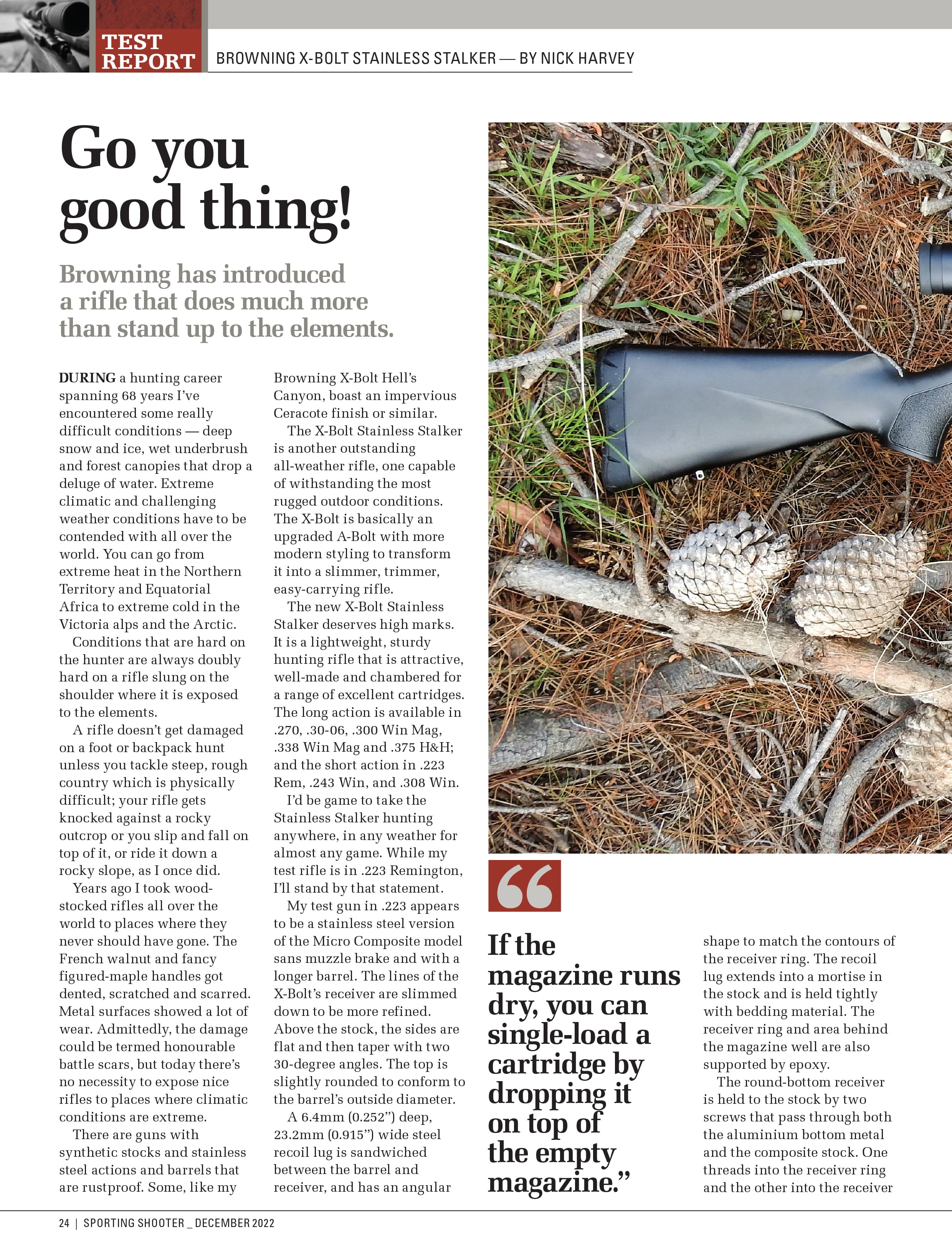 Winchester Product Review Browning XBolt Stainless Stalker