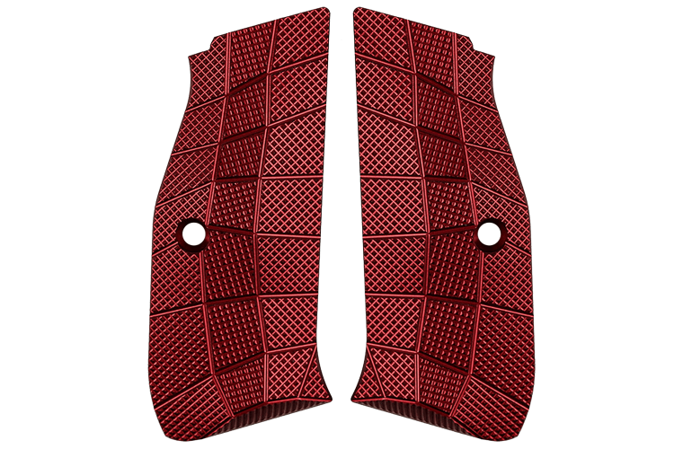 LOK Grips CZ GridLOK Red Full Size No Magwell