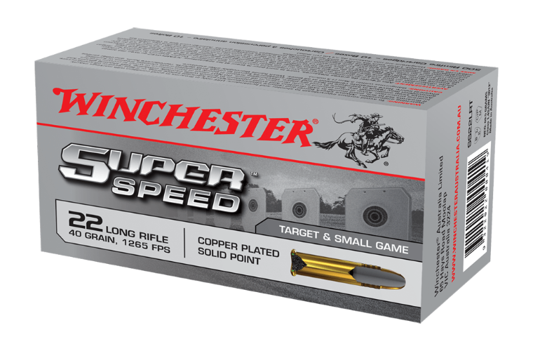 Winchester Super Speed 22LR 40gr solid copper plated