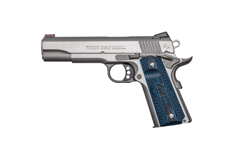 Colt 1911 Govt Comp Stainless 9x19 127mm Barrel 10rnd Mag