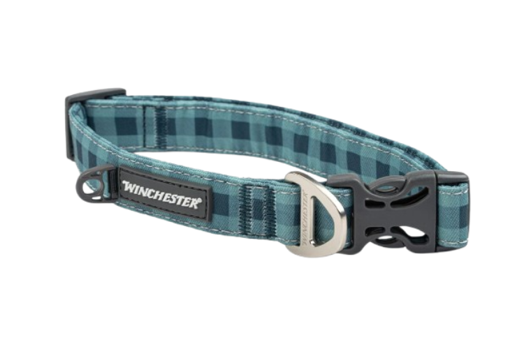 Winchester Designer Dog Collar Buffalo Aqua Large