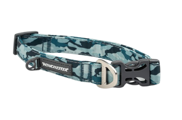 Winchester Designer Dog Collar Camo Aqua Small