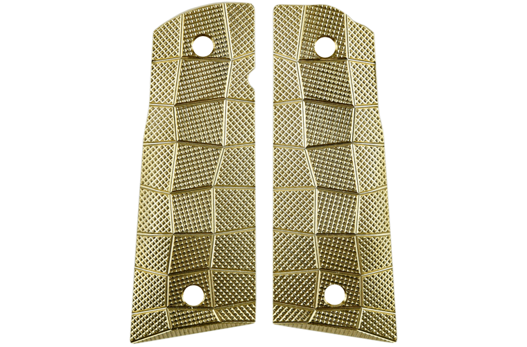 Winchester | LOK Grips 1911 GridLOK Brass FS Std Bevel + Black Screws