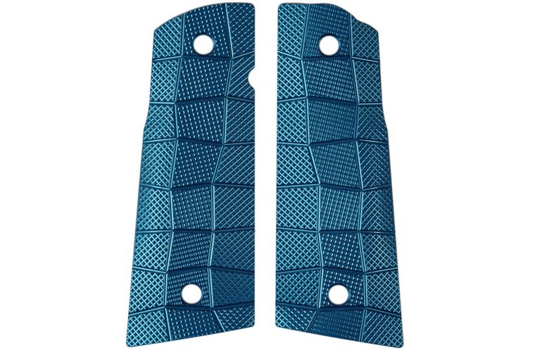 LOK Grips 1911 GridLOK Blue FS Std Bevel + Black Screws