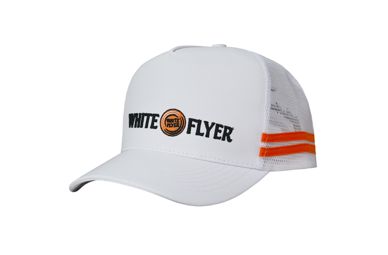 White Flyer White and Orange Country Trucker Cap