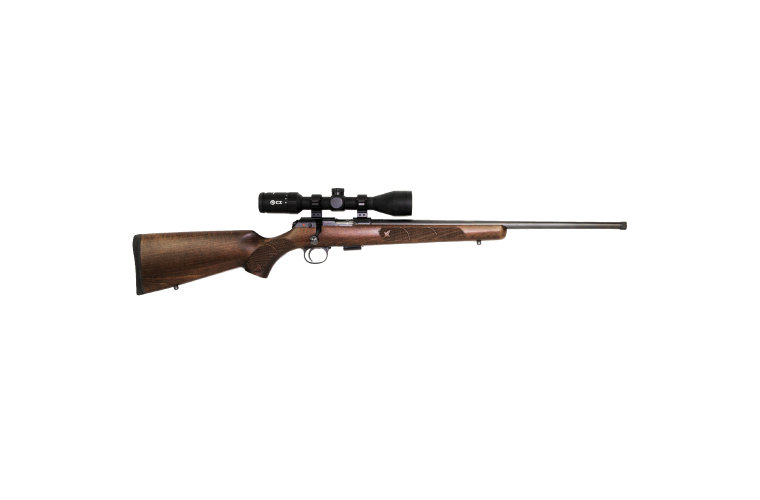 CZ 457 Beechwood 17HMR Kit With Scope and Rings