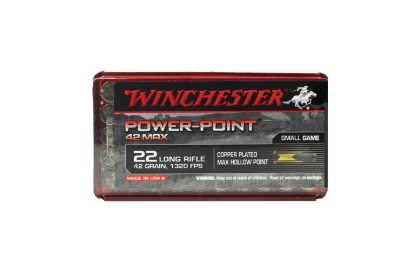  Winchester Power Point Max 22LR 42gr HP copper plated